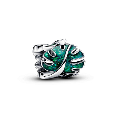 Charm Donna Pandora Foglia di Monstera Glitterata - 793332C01 - Gioielleria De Patto