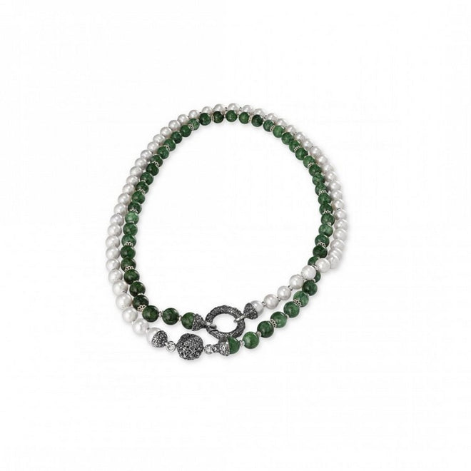 Collana Donna Gerardo Sacco perle pietre ed elementi in arg.925/000 - 28015ve