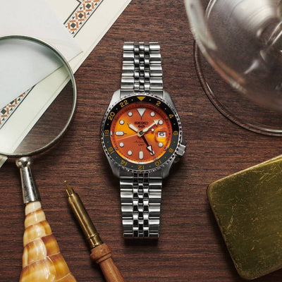 Seiko 5 Sport Orologio GMT Uomo Arancione - SSK005K1 - Gioielleria De Patto