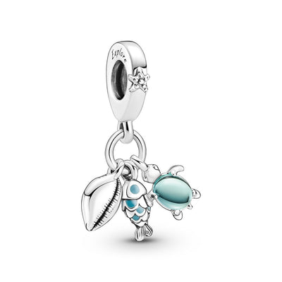 Pendente Donna Pandora Pesciolino, Tartaruga Marina e Conchiglia - 791697C01 - Gioielleria De Patto