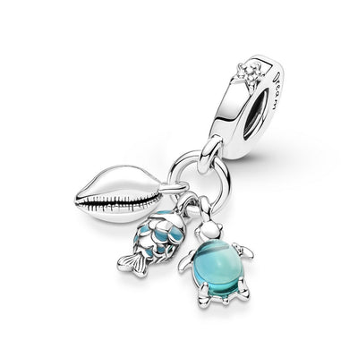 Pendente Donna Pandora Pesciolino, Tartaruga Marina e Conchiglia - 791697C01 - Gioielleria De Patto
