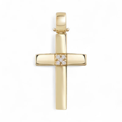 Croce Donna Bliss in Oro Giallo e Diamante 0,02 Ct