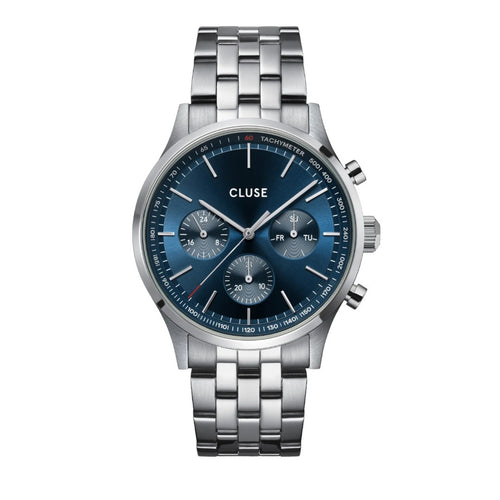 Cluse Orologio Uomo Anthéor Multifunction Watch Steel Blue, Silver Colour  - CW21003