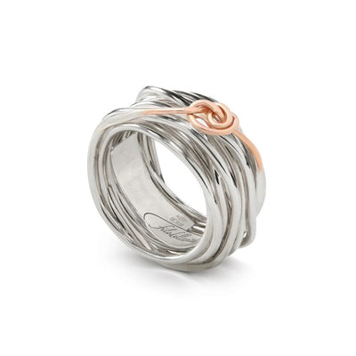 Rubinia Anello Donna Filodellavita Classic 13 fili in Argento e Nodino Filodamore in Oro Rosa 9kt - AN013AR - Gioielleria De Patto