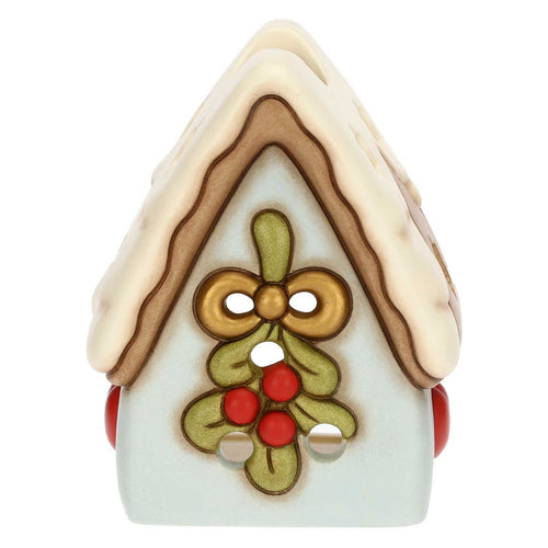 Thun Porta tea-light casetta con vischio in ceramica Inverno Incantato - C3255H90 - Gioielleria De Patto