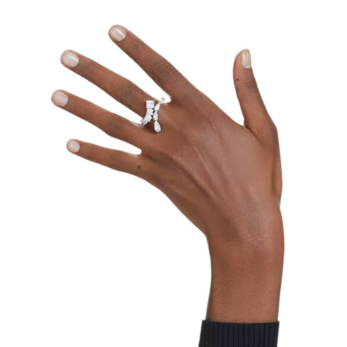 Swarovski ANello Donna Matrix Taglio misto, Bianco, Placcato rodio - Gioielleria De Patto