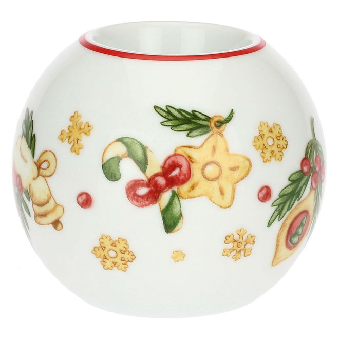 Thun Porta tea-light a forma di pallina di Natale in porcellana Sorprese di Natale - P5104P00 - Gioielleria De Patto