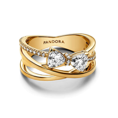 Anello Donna Pandora Fascia Intrecciata Sottile con Fiocco Luminoso - 163511C01 - Gioielleria De Patto