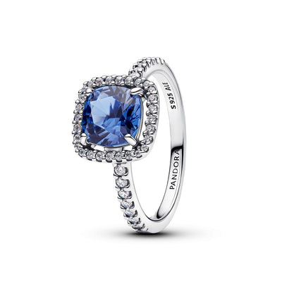 Anello Donna Pandora Punto Luce Quadrato Blu Grande - 193550C01 - Gioielleria De Patto