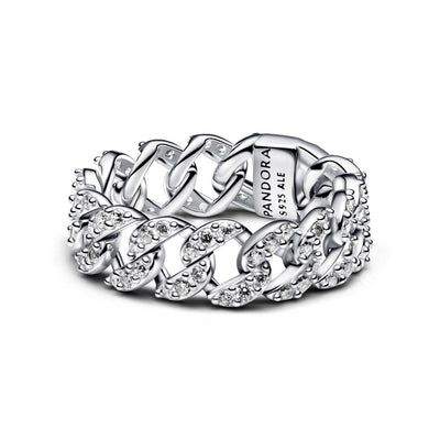 Anello Donna Pandora Catena Maglia Cubana Pavè - 193557C01 - Gioielleria De Patto