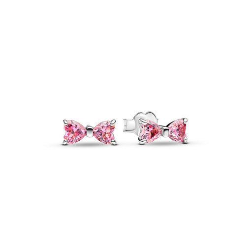 Orecchini Donna Pandora Fiocco Luminoso Rosa Grende - 293505C01 - Gioielleria De Patto