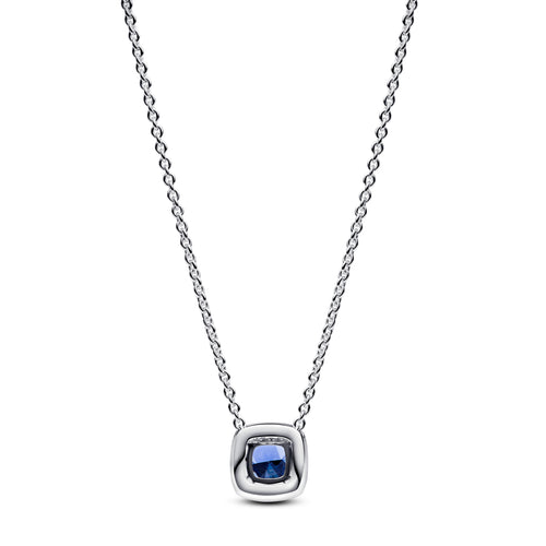 Collana Donna Pandora Collana Punto Luce Quadrato Blu - 393560C01 - Gioielleria De Patto