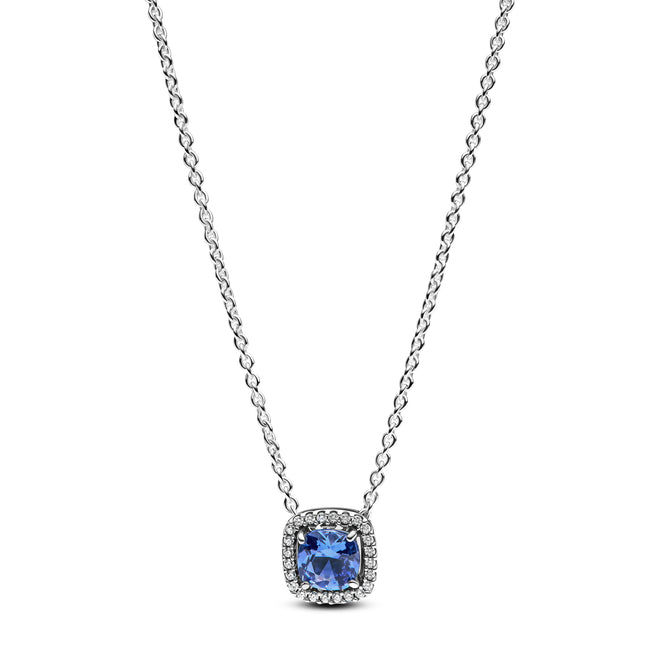 Collana Donna Pandora Collana Punto Luce Quadrato Blu - 393560C01 - Gioielleria De Patto