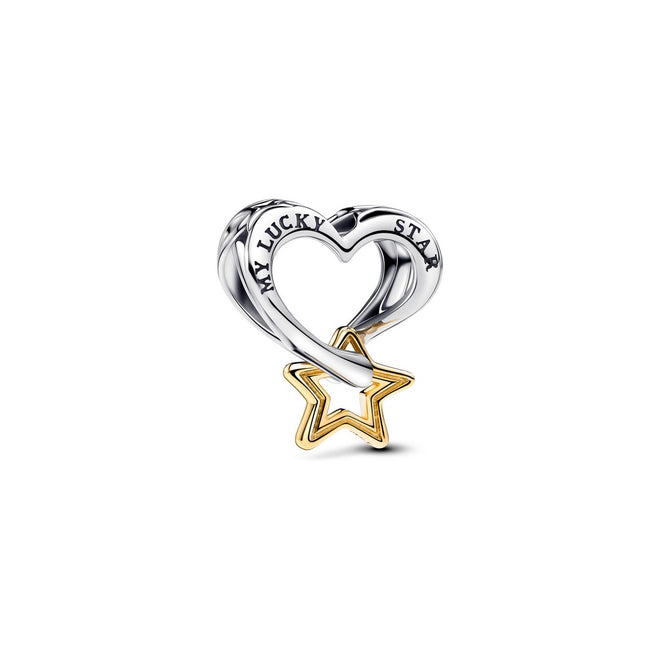 Charm Donna Pandora Openwork Cuore e Stella "My Lucky Star" - 763513C00 - Gioielleria De Patto