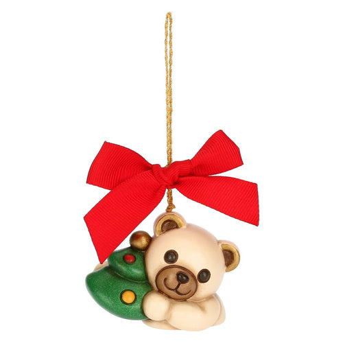 Thun Addobbo natalizio Teddy con albero di Natale in ceramica, piccolo - S3416A82 - Gioielleria De Patto