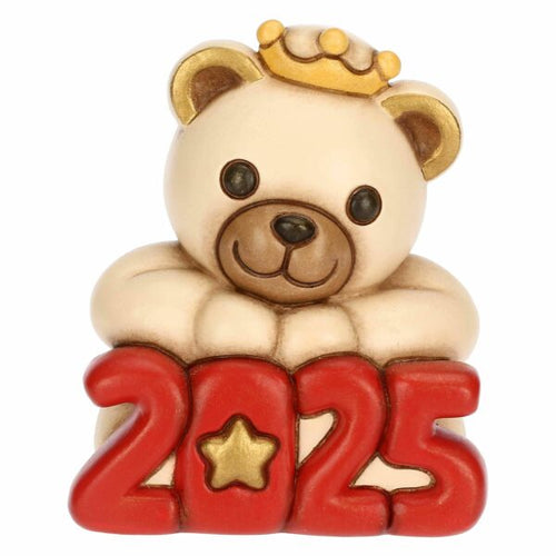 Teddy Buon Anno 2025 in ceramica