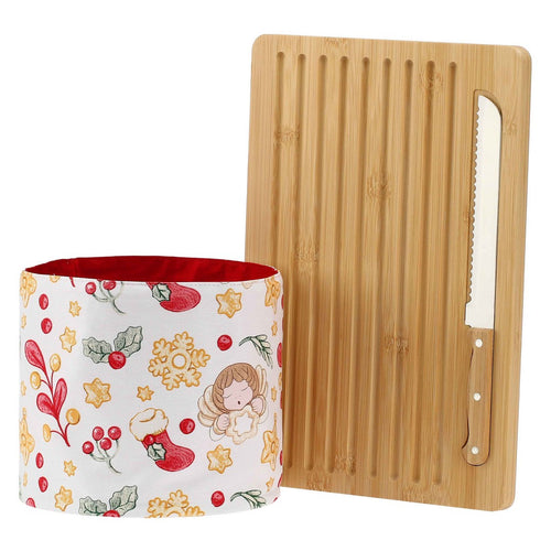 Thun Set tagliere in legno e sacchetto porta pane Sorprese di Natale - P5069P00 - Gioielleria De Patto