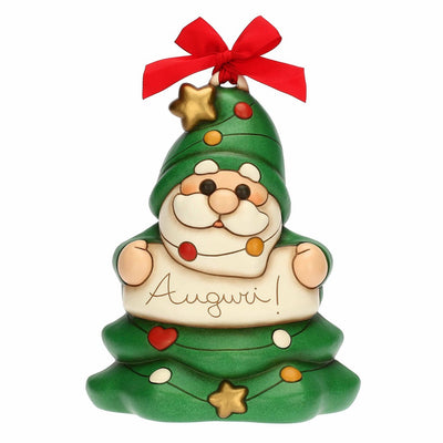 Thun Gnomo Oliver albero di Natale con scritta Auguri in ceramica - A1210A82