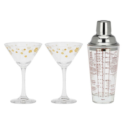 Thun Set 2 bicchieri Martini con shaker Sorprese di Natale - P5140A91