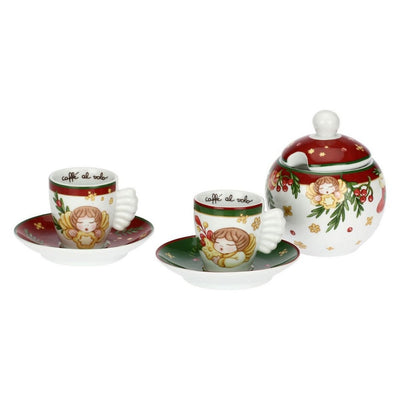 Thun Set 2 tazzine espresso e zuccheriera in porcellana Sorprese di Natale - P5077A91