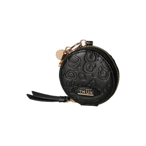 Thun Portachiavi rotondo con zip in ecopelle nero Sempre con me