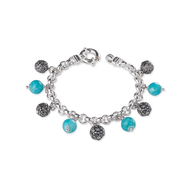 Bracciale Gerardo Sacco Donna pietre azzurre e sinacoli - 28016pb