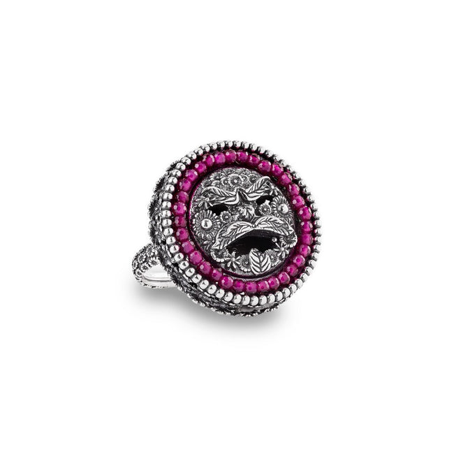 Anello Gerardo Sacco Donna in argento con maschera Arcimboldo - 50293ro