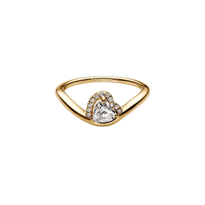 Anello Donna Pandora Onda con Cuore Luminoso - 163660C01