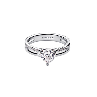 Anello Donna Pandora Doppia Fascia con Cuore - 193100C01