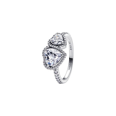 Anello Donna Pandora Doppi Cuori Luminosi - 193659C01