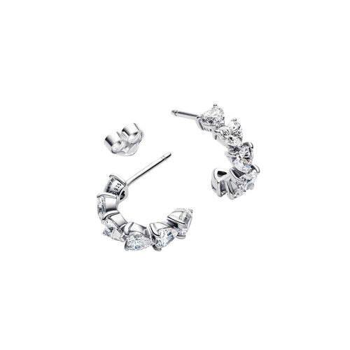 Orecchini Donna Pandora Cerchi Aperti Fascia Cuori - 293657C01