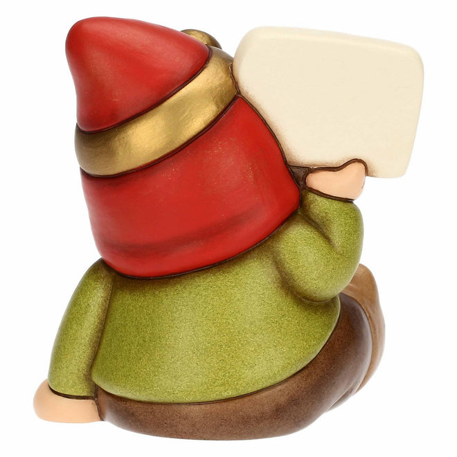 Thun Gnomo Oliver in ceramica con scritta Auguri - F3423H90