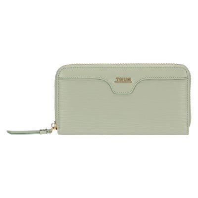 Thun Portafoglio con chiusura zip in ecopelle, verde - T10279339P00