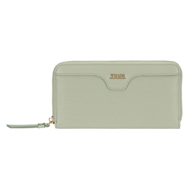 Thun Portafoglio con chiusura zip in ecopelle, verde - T10279339P00