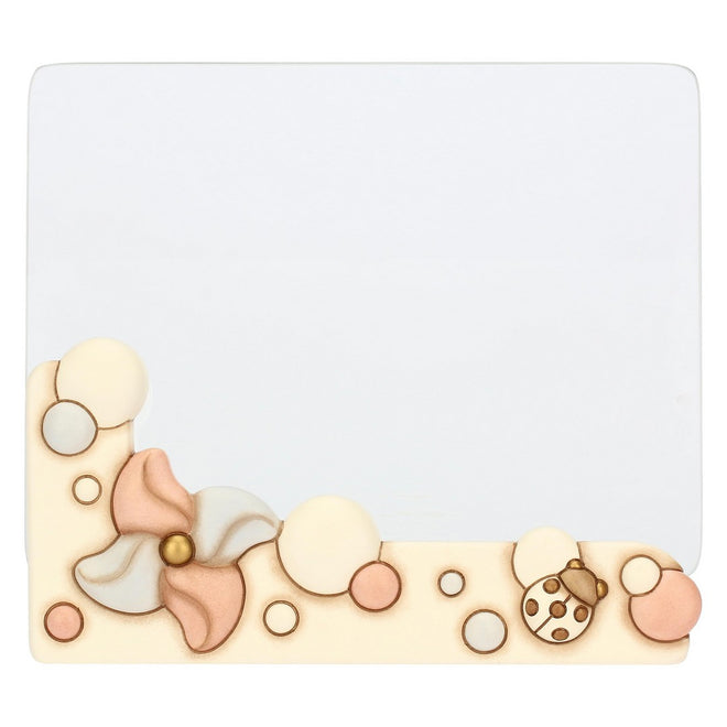 Thun Portafoto in ceramica e vetro girandola e coccinella con calco manina - T10189234H90