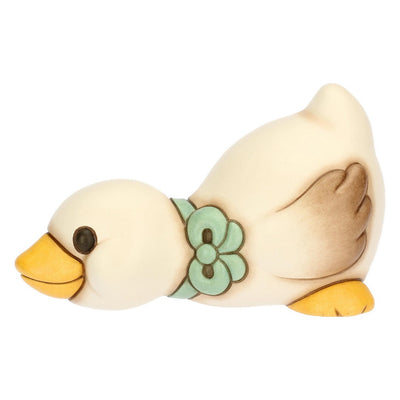 Thun Oca Julie in ceramica con fiocco azzurro sdraiata - T10081274H90