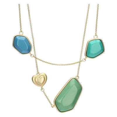 Thun Collana con pietre, quadrifoglio e cuore in ceramica - T10315210P00
