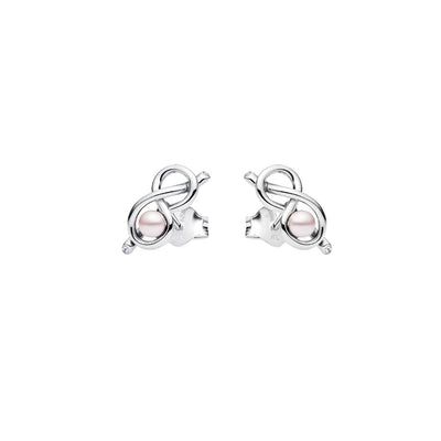 Orecchini Donna Pandora Legame infinito con Perla Rosa Artificiale - 293761C01