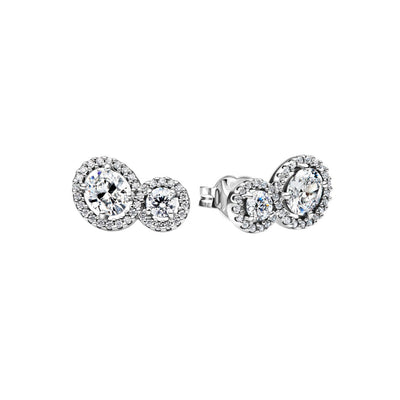 Orecchini Donna Pandora Doppia Pietra Luminosa - 293774C01