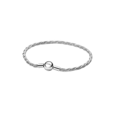 Bracciale Donna Pandora Maglia Doppia Intrecciata con Chiusura a Sfera - 593757C00
