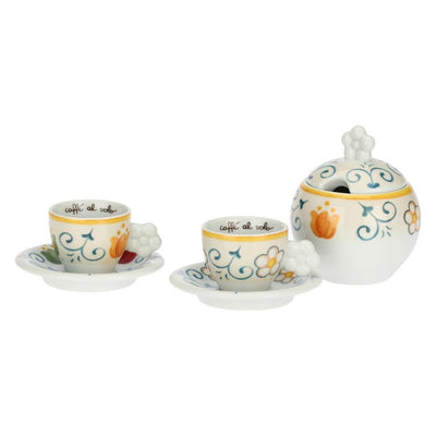 Thun Set 2 tazzine espresso e zuccheriera in porcellana Eolia - P5039P00