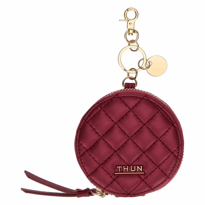 Thun Portachiavi rotondo con zip, cherry - T10782345P00