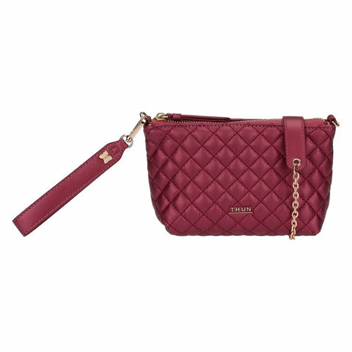 Thun Pochette trapuntata con tracolla, cherry - T10783349P00