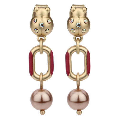 Thun Orecchini chunky con coccinella e perla - T10810213P00