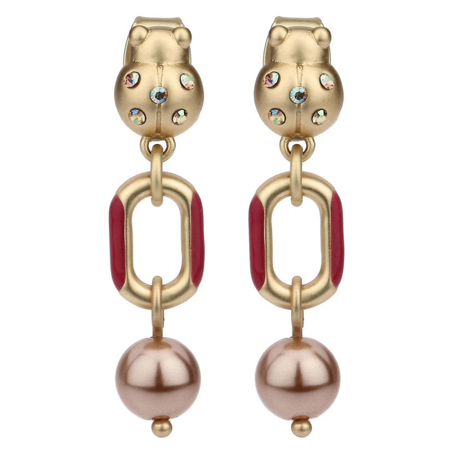 Thun Orecchini chunky con coccinella e perla - T10810213P00