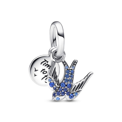 Pendente Donna Pandora Rondine Pietre Blu - 792570C01 - Gioielleria De Patto
