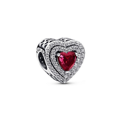 Charm Donna Pandora Cuore Rosso e Pavè - 799218C02