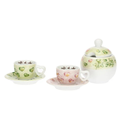 Thun Set 2 tazze espesso Cuori in fiore con zuccheriera - T11041505P00