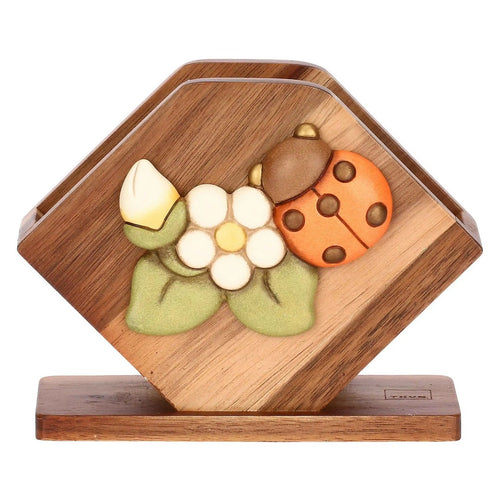 Thun Portatovaglioli in legno e ceramica Country Bloom - T10529335H90