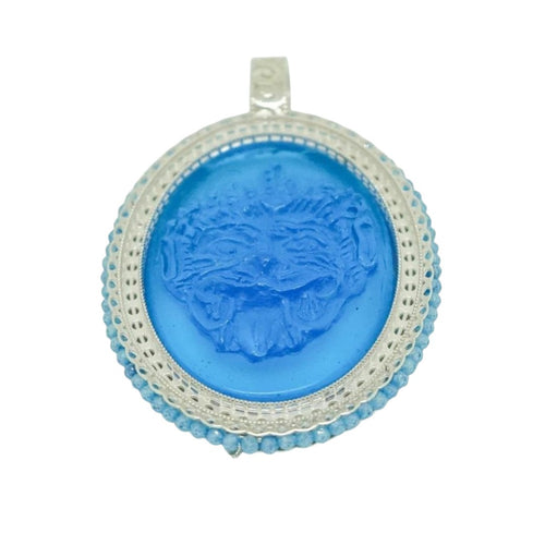 Ciondolo Donna Gerardo Sacco Argento 925 Maschera Pasta Vitrea Zirconia - 35137aqua
